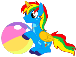 Size: 1118x846 | Tagged: safe, artist:shieldwingarmorofgod, oc, oc only, oc:shield wing, alicorn, pony, alicorn oc, beach ball, horn, male, simple background, solo, transparent background, vector, wings