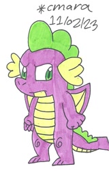 Size: 562x876 | Tagged: safe, artist:cmara, spike, dragon, g4, male, simple background, solo, white background