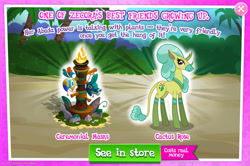 Size: 1961x1301 | Tagged: safe, gameloft, idw, cactus rose, abada, g4, my little pony: magic princess, official, advertisement, concave belly, costs real money, english, female, horn, idw showified, introduction card, long legs, mare, mobile game, numbers, sale, slender, solo, text, thin