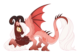 Size: 2000x1369 | Tagged: safe, artist:dixieadopts, oc, oc only, oc:cherry aurora, draconequus, hybrid, female, interspecies offspring, offspring, parent:discord, parent:fluttershy, parents:discoshy, simple background, solo, transparent background