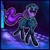 Size: 4332x4314 | Tagged: safe, artist:facadeart, oc, oc only, oc:petra vesalipolis, changeling, equestria at war mod, changeling oc, clothes, long tail, military uniform, purple changeling, solo, tail, uniform