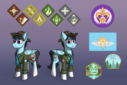 Size: 2881x1920 | Tagged: safe, artist:tsswordy, oc, oc only, oc:leo hawk, pegasus, gradient background, male, reference sheet, scout uniform, solo