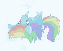 Size: 2928x2388 | Tagged: safe, artist:tkshoelace, rainbow dash, pegasus, pony, g4, cloud, female, lying down, lying on a cloud, mare, on a cloud, on back, simple background, solo, white background