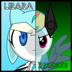 Size: 3000x2983 | Tagged: safe, artist:keronianniroro, oc, oc:lirara, keronian, pegasus, pony, elements of insanity, crossover, high res, rainbine, rainbine ears, sergeant frog, vector