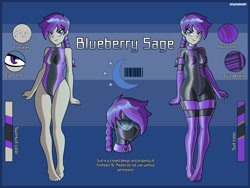 Size: 2500x1875 | Tagged: safe, artist:devillustart, oc, oc:blueberry sage(fireverse), human, equestria girls, g4, clothes, fireheart76's latex suit design, gloves, humanized, humanized oc, latex, latex boots, latex gloves, latex suit, prisoners of the moon, reference sheet, rubber, rubber gloves, rubber suit