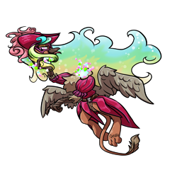 Size: 5000x5000 | Tagged: safe, artist:ghouleh, oc, oc only, dullahan, griffon, :p, clothes, detachable head, disembodied head, ethereal mane, feathered hat, female, headless, mask, modular, simple background, tongue out, transparent background, wings
