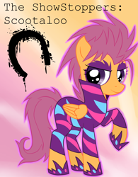 Size: 2000x2560 | Tagged: safe, artist:robin jacks, scootaloo, pegasus, pony, g4, clothes, eyeshadow, female, filly, foal, high res, makeup, show stopper outfits, solo