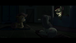 Size: 2560x1440 | Tagged: safe, artist:robin jacks, apple bloom, scootaloo, sweetie belle, fanfic:i see you, g4, cutie mark crusaders, fanfic art, flashlight (object)