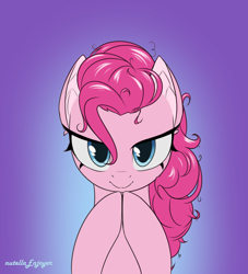 Size: 1000x1100 | Tagged: safe, artist:nutellaenjoyer, pinkie pie, earth pony, pony, g4, gradient background, solo