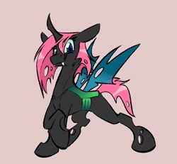 Size: 1198x1109 | Tagged: safe, artist:messysketch, oc, oc only, oc:princess skitter, changeling, changeling oc, concave belly, female, slender, solo, standing, thin