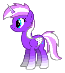 Size: 264x295 | Tagged: safe, oc, oc only, oc:rapid radiance, pegasus, pony, unicorn, female, horn, mare, simple background, solo, transparent background