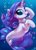 Size: 2196x3028 | Tagged: safe, artist:whitediamonds, rarity, pony, seapony (g4), unicorn, g4, blue background, blue eyes, blue mane, blue tail, bubble, commission, crepuscular rays, cute, digital art, dorsal fin, eyelashes, eyeshadow, female, fin, fish tail, flowing mane, flowing tail, gem, happy, high res, horn, jewelry, looking at you, makeup, mare, necklace, ocean, pearl necklace, pretty, raribetes, scales, seaponified, seapony rarity, signature, simple background, smiling, smiling at you, solo, species swap, sunlight, swimming, tail, teeth, underwater, water