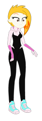 Size: 593x1697 | Tagged: safe, artist:robertsonskywa1, flare (g5), equestria girls, g4, g5, equestria girls-ified, female, g5 to equestria girls, g5 to g4, generation leap, marvel, photo, simple background, solo, spider-gwen, spider-man, spider-man: across the spider-verse, transparent background