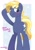 Size: 857x1240 | Tagged: safe, artist:lullapiies, star tracker, earth pony, pony, g4, blushing, flustered, freckles, hooves behind head, male, nervous, nervous smile, older, older star tracker, passepartout, smiling, solo, stallion, standing, stars, sweat