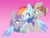 Size: 1642x1234 | Tagged: safe, artist:glowfangs, maud pie, mudbriar, rainbow dash, earth pony, pegasus, pony, g4, bisexual female, blush lines, blushing, closed mouth, colored hooves, colored wings, crack shipping, eyeshadow, female, gradient background, hug, lesbian, looking at each other, looking at someone, makeup, male, mare, mauddash, one eye closed, open mouth, open smile, pink background, polygamy, ship:dashbriar, ship:maudbriar, ship:mauddashbriar, shipping, simple background, smiling, stallion, straight, trio, two toned wings, winghug, wings