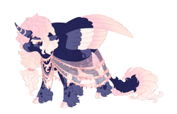 Size: 4300x2777 | Tagged: safe, artist:gigason, oc, oc only, oc:sweet sorrow, alicorn, pony, cloven hooves, colored wings, female, mare, multicolored wings, obtrusive watermark, simple background, solo, transparent background, watermark, wings