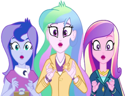 Size: 3289x2520 | Tagged: safe, edit, edited screencap, editor:homersimpson1983, screencap, dean cadance, princess cadance, princess celestia, princess luna, principal celestia, vice principal luna, equestria girls, g4, my little pony equestria girls: friendship games, background removed, female, not a vector, simple background, transparent background, wrong aspect ratio