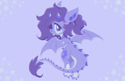 Size: 1992x1292 | Tagged: safe, artist:raystarkitty, oc, oc only, oc:vylet, dragon, i want to feel like a little dragon, vylet pony, g4, crying, dragonified, purple background, simple background, solo, species swap