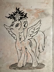 Size: 907x1209 | Tagged: safe, twilight sparkle, alicorn, pony, g4, irl, photo, solo, traditional art, twilight sparkle (alicorn), whiteboard
