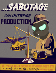 Size: 3204x4190 | Tagged: safe, artist:potatoes, changeling, equestria at war mod, poster, poster parody, propaganda, propaganda parody, propaganda poster, sabotage