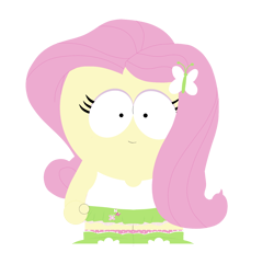 Size: 1594x1538 | Tagged: safe, fluttershy, human, equestria girls, g4, female, simple background, solo, south park, style emulation, transparent background