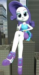 Size: 2164x4180 | Tagged: safe, artist:shot678, edit, rarity, equestria girls, g4, 3d, bedroom eyes, bronybait, building, city, clothes, crossed legs, eyeshadow, female, fetish, giant rarity, giantess, gmod, lidded eyes, looking at you, macro, makeup, mega rarity, rarity being rarity, rarity peplum dress, seductive, seductive look, seductive pose, sexy, sitting, skirt, stupid sexy rarity, sultry pose, upskirt denied
