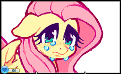 Size: 1362x836 | Tagged: safe, artist:catsupremacy, fluttershy, pegasus, pony, g4, animal jam, crying, female, mare, sad, simple background, solo, white background
