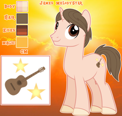 Size: 1280x1219 | Tagged: safe, artist:cindystarlight, oc, oc only, oc:james melodystar, pony, unicorn, horn, male, reference sheet, solo, stallion