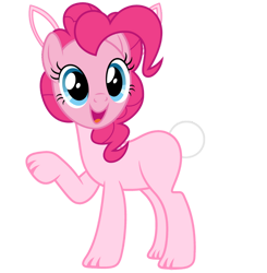 Size: 828x845 | Tagged: safe, artist:lizzmcclin, pinkie pie, earth pony, pony, g4, animal costume, bunny costume, bunny ears, clothes, costume, female, simple background, solo, transparent background