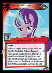 Size: 300x419 | Tagged: safe, fluttershy, starlight glimmer, pegasus, pony, unicorn, g4, the cutie re-mark, card, ccg, duo, enterplay, female, filly, foal, glowing, glowing horn, horn, mare, marks in time, merchandise, s5 starlight, solo focus
