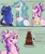 Size: 1600x1900 | Tagged: safe, artist:cluterdrop, princess cadance, princess celestia, princess luna, shining armor, alicorn, pony, unicorn, g4, alicorn triarchy, chest fluff, chocolate, chocolate fountain, clothes, comic, dialogue, dress, female, food, horn, implied pinkie pie, implied twilight sparkle, lipstick, male, mare, meme, offscreen character, old english, ponies in food, reference, ship:shiningcadance, shipping, speech bubble, stallion, straight, the bride and the ugly ass groom, wedding dress, who framed roger rabbit