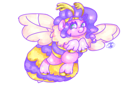 Size: 3600x2472 | Tagged: safe, artist:mannybcadavera, pipp petals, bee pony, original species, pony, g5, bumblebipp, cute, female, high res, mare, simple background, smiling, solo, species swap, white background