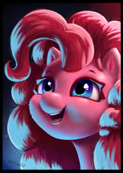 Size: 2480x3508 | Tagged: safe, artist:justgaduh, pinkie pie, earth pony, pony, g4, female, heart, heart eyes, mare, solo, wingding eyes