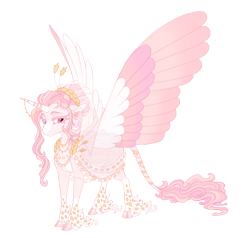 Size: 4000x3800 | Tagged: safe, artist:gigason, oc, oc only, oc:veil, alicorn, classical unicorn, pony, clothes, cloven hooves, colored wings, female, horn, leonine tail, magical lesbian spawn, mare, multicolored wings, obtrusive watermark, offspring, parent:oc:rose gold, parent:princess cadance, parents:canon x oc, simple background, solo, transparent background, unshorn fetlocks, watermark, wings