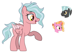 Size: 1024x718 | Tagged: safe, artist:sapphiretwinkle, luster dawn, thunderlane, oc, pegasus, pony, g4, base used, colored wings, female, mare, offspring, parent:luster dawn, parent:thunderlane, simple background, transparent background, two toned wings, wings