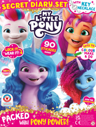 Size: 1920x2560 | Tagged: safe, egmont, izzy moonbow, misty brightdawn, sunny starscout, zipp storm, g5, official, 3d, cgi, cover, cute, logo, looking at you, magazine, magazine cover, merchandise, mistybetes, rebirth misty, smiling, smiling at you, united kingdom