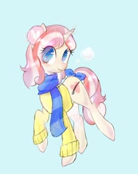 Size: 1476x1868 | Tagged: safe, artist:eclipsaaa, oc, oc only, pony, unicorn, clothes, horn, no pupils, simple background, winter, winter outfit