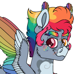 Size: 512x512 | Tagged: safe, artist:possumtots, edit, rainbow dash, g4, cropped, redesign, simple background, solo, there is no escape, transparent background