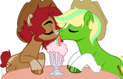 Size: 2750x1772 | Tagged: safe, artist:lordlyric, oc, oc only, oc:maplelasso, oc:pear cobbler, earth pony, base artist:shacor, base used, couple, cute, daaaaaaaaaaaw, female, male, mare, married couple, oc x oc, open marriage, shipping, simple background, stallion, transparent background