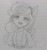 Size: 1080x1152 | Tagged: safe, artist:namaenonaipony, sweetie belle, equestria girls, g4, cat ears, cute, diasweetes, fake ears, female, headband, lined paper, long hair, monochrome, open mouth, sketch, solo, traditional art, twitter link