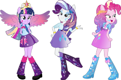 Size: 9854x6500 | Tagged: safe, pinkie pie, rarity, twilight sparkle, equestria girls, g4, boots, high heel boots, shoes, vector