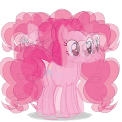 Size: 497x497 | Tagged: safe, pinkie pie, earth pony, pony, g4, afterimage, animated, blurry, gif, nyoom, pinkie being pinkie, simple background, solo, spinning, white background