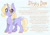 Size: 1280x887 | Tagged: safe, artist:carouselunique, dinky hooves, pony, unicorn, side stars au, g4, alternate cutie mark, alternate design, alternate hairstyle, alternate universe, bow, character swap, cloven hooves, colored hooves, female, fetlock tuft, filly, foal, hair bow, heterochromia, horn, reference sheet, simple background, smiling, solo, text, unshorn fetlocks