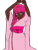 Size: 768x1024 | Tagged: safe, artist:icicle-niceicle-1517, artist:lunathekitsunegirl, artist:metaruscarlet, color edit, edit, pinkie pie, human, g4, alternate hairstyle, clothes, collaboration, colored, dark skin, female, humanized, kimono (clothing), nail polish, ponytail, simple background, solo, transparent background