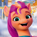 Size: 128x128 | Tagged: safe, sunny starscout, earth pony, g5, my little pony: a zephyr heights mystery, official, game, icon, looking at you, shortcut, smiling, smiling at you, video game