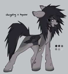 Size: 1093x1183 | Tagged: safe, artist:blvdswirls, oc, changeling, changepony, hybrid, pony, changeling oc, color palette, reference sheet