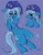 Size: 1029x1329 | Tagged: safe, artist:blvdswirls, trixie, pony, unicorn, g4, female, horn, mare, moon, purple background, simple background, smiling, solo