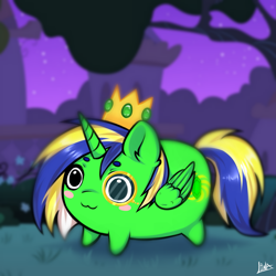 Size: 2369x2372 | Tagged: safe, alternate version, artist:lina, oc, oc only, alicorn, commission, crown, jewelry, night, regalia, ych result