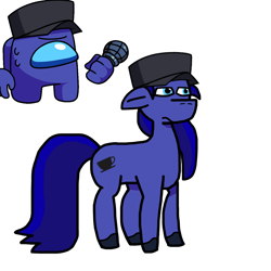 Size: 1280x1280 | Tagged: safe, artist:josephthedumbimpostor, earth pony, pony, among us, friday night funkin', male, ponified, rule 85, simple background, solo, white background