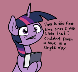 Size: 2048x1891 | Tagged: safe, artist:ewoudcponies, twilight sparkle, pony, unicorn, g4, book, female, red background, simple background, solo, unicorn twilight